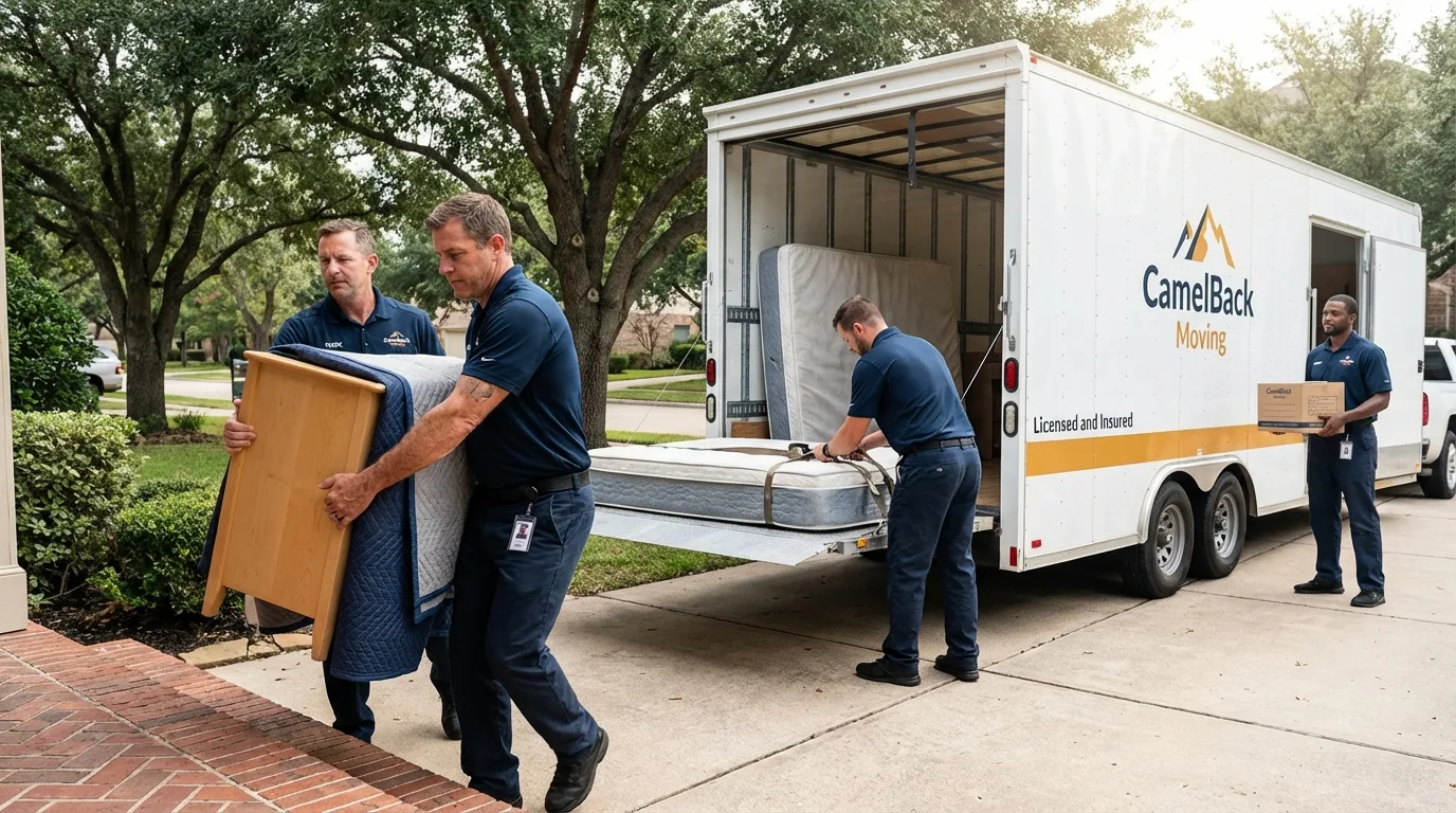 Crew loading residential truck for cross-state move from Long Valley, NJ